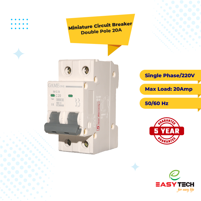 MCB Double Pole Circuit Breaker 20A