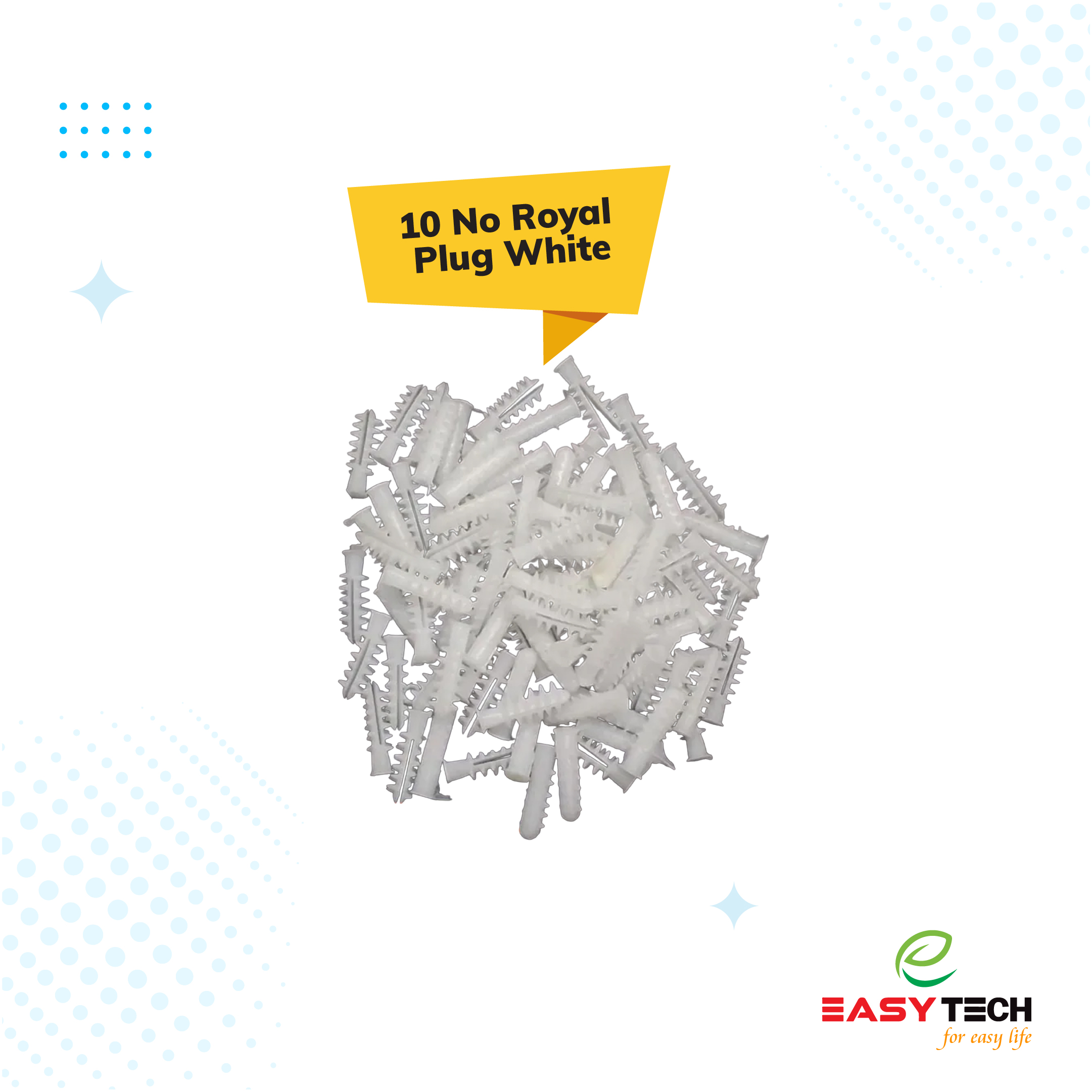 10 No Royal Plug White (রয়্যাল প্লাগ ১০ নম্বর সাদা) ১০০ পিস্