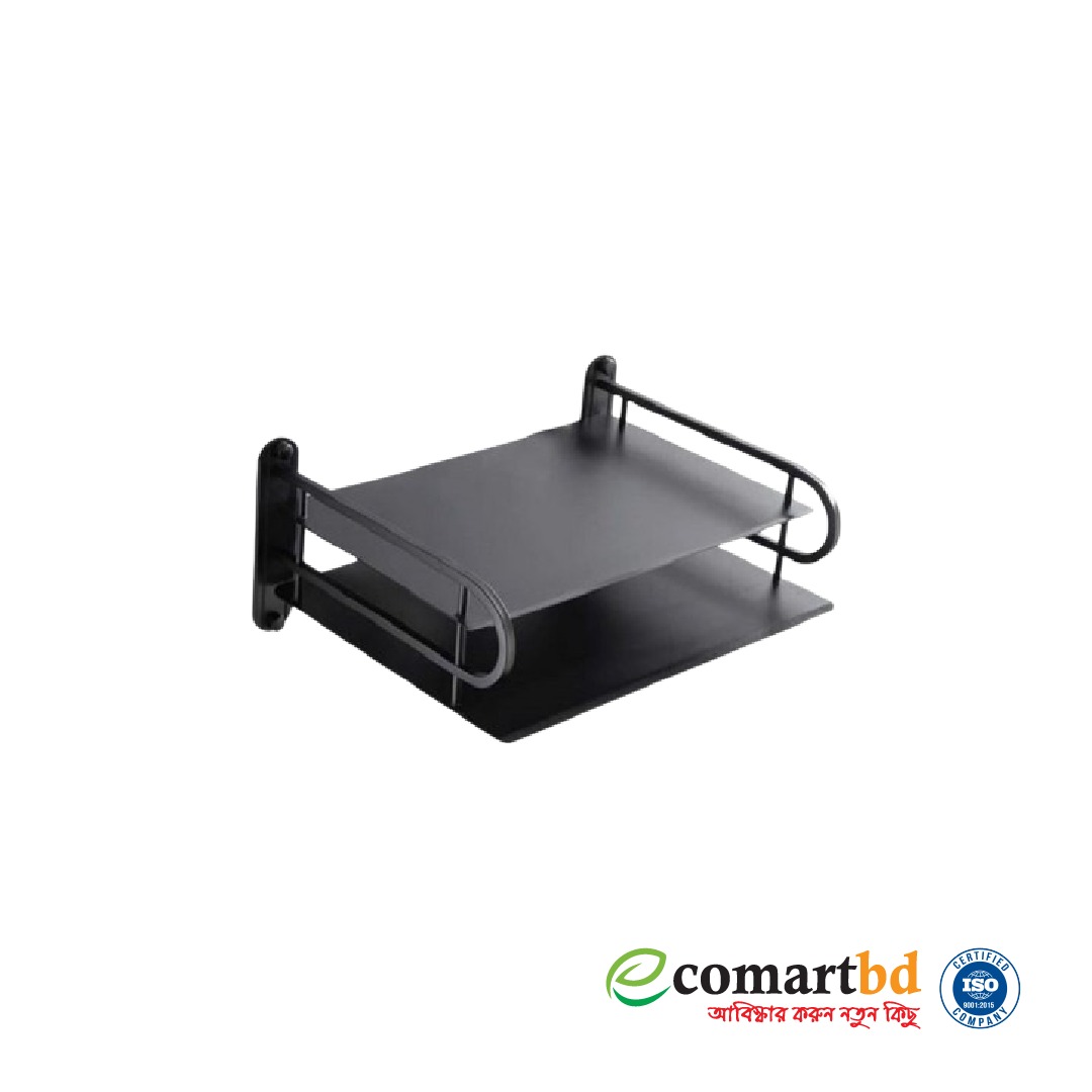 Wall-Mounted Metal Router Stand (Black)