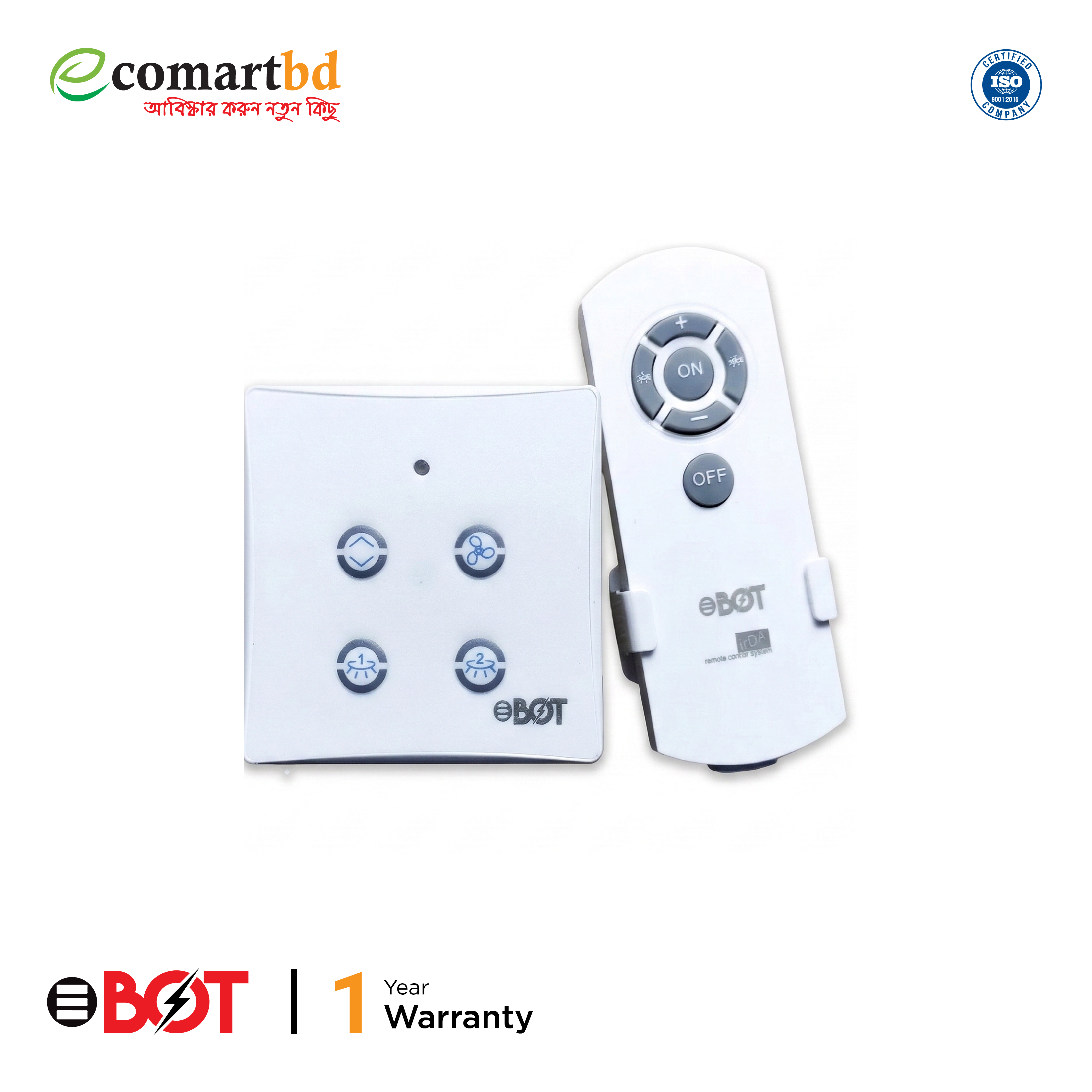 Fan And Light Remote Control Switch (টাচ+রিমোট সহ)