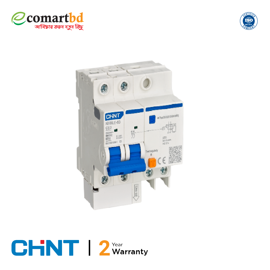 63A Residual Current Breaker with Over-Current (RCBO) 2 Pole