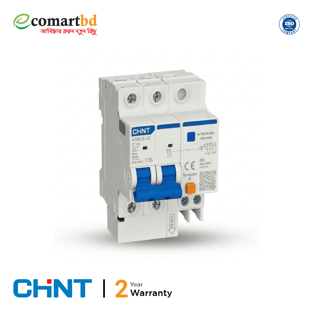 16A Residual Current Breaker with Over-Current (RCBO) 2 Pole