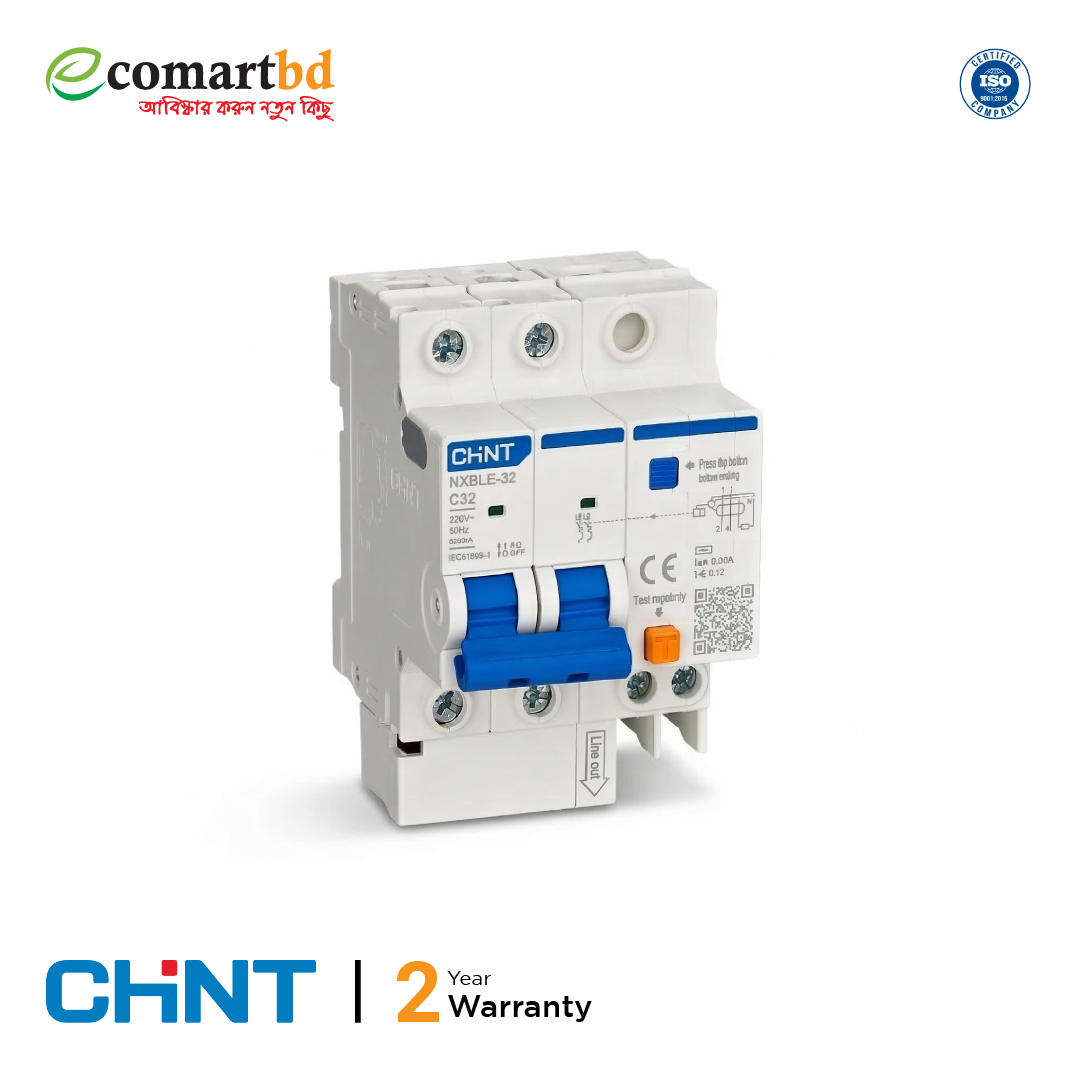32A Residual Current Breaker with Over-Current (RCBO) 2 Pole