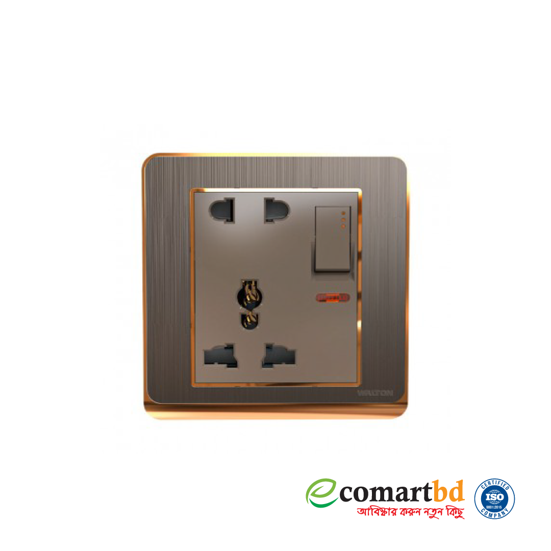5 Pin Socket With Switch (Crown Series) Walton Gang Switch