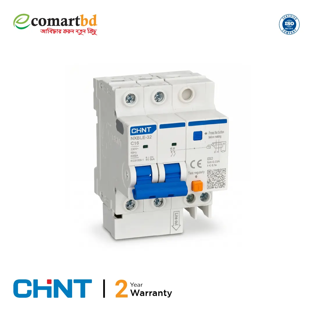 16A Residual Current Breaker with Over-Current (RCBO) 2 Pole