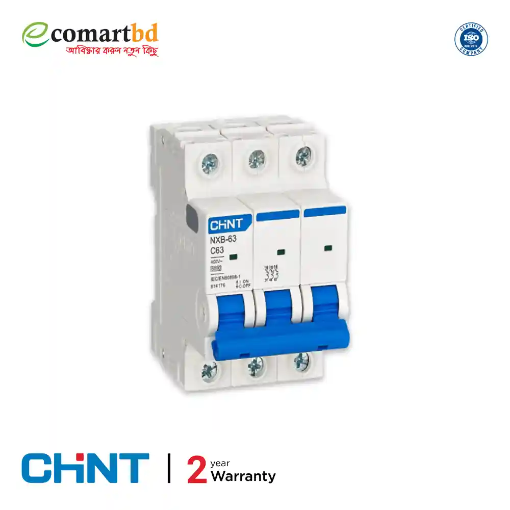 Chint NXB-63 Amp Miniature Circuit Breaker 3 pole (Chint MCB)