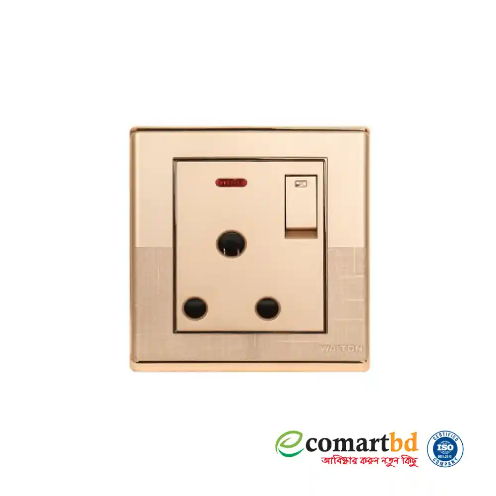 3Pin Round Socket with Switch (Fiona Series) Walton Gang Switch