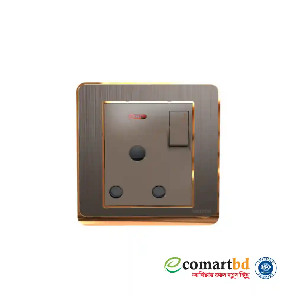 3 Pin Socket With Switch (Crown Series) Walton Gang Switch