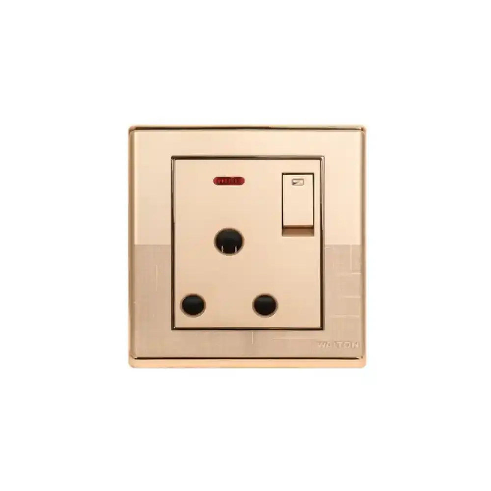 3Pin Round Socket with Switch (Fiona Series) Walton Gang Switch