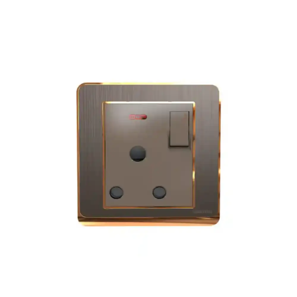 3 Pin Socket With Switch (Crown Series) Walton Gang Switch