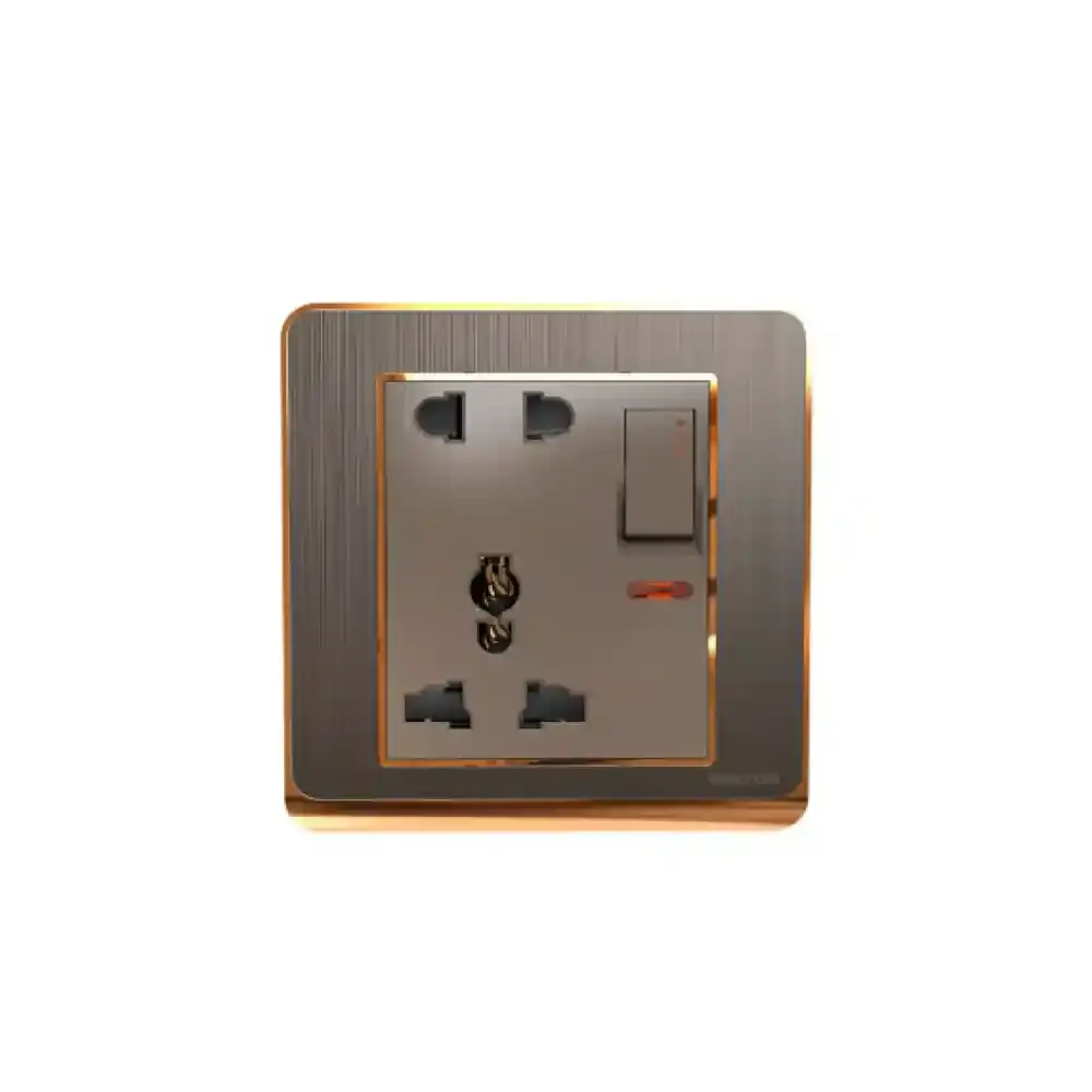 5 Pin Socket With Switch (Crown Series) Walton Gang Switch